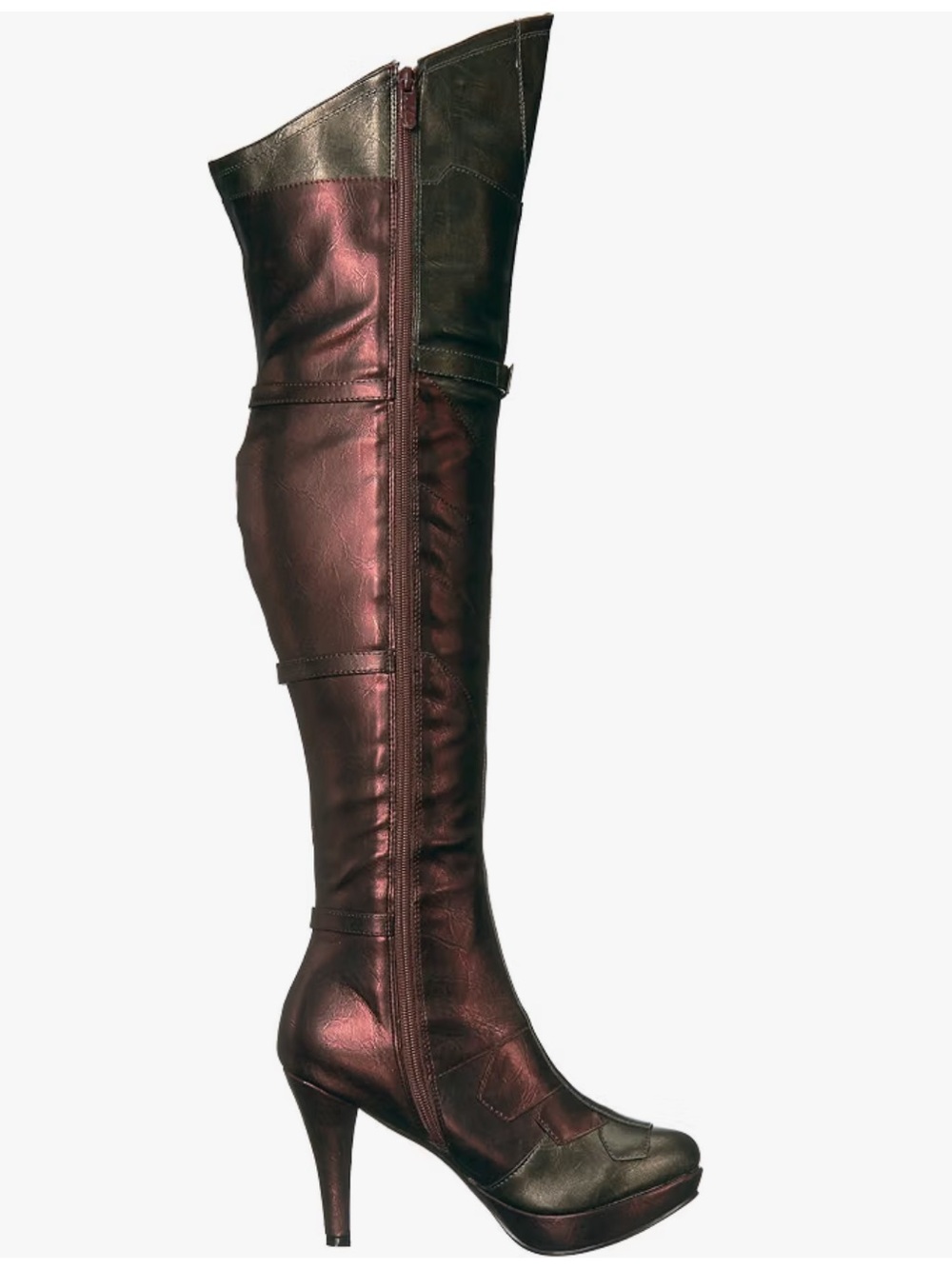 Rare! Wonder Woman Cosplay Boots, never worn, over-the-knee Metallic Burgundy